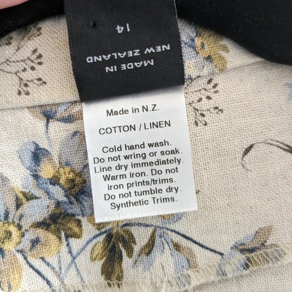 KILT New Zealand Brand Cotton Linen Floral Print Blazer (Size: 14) - Picture 6 of 7
